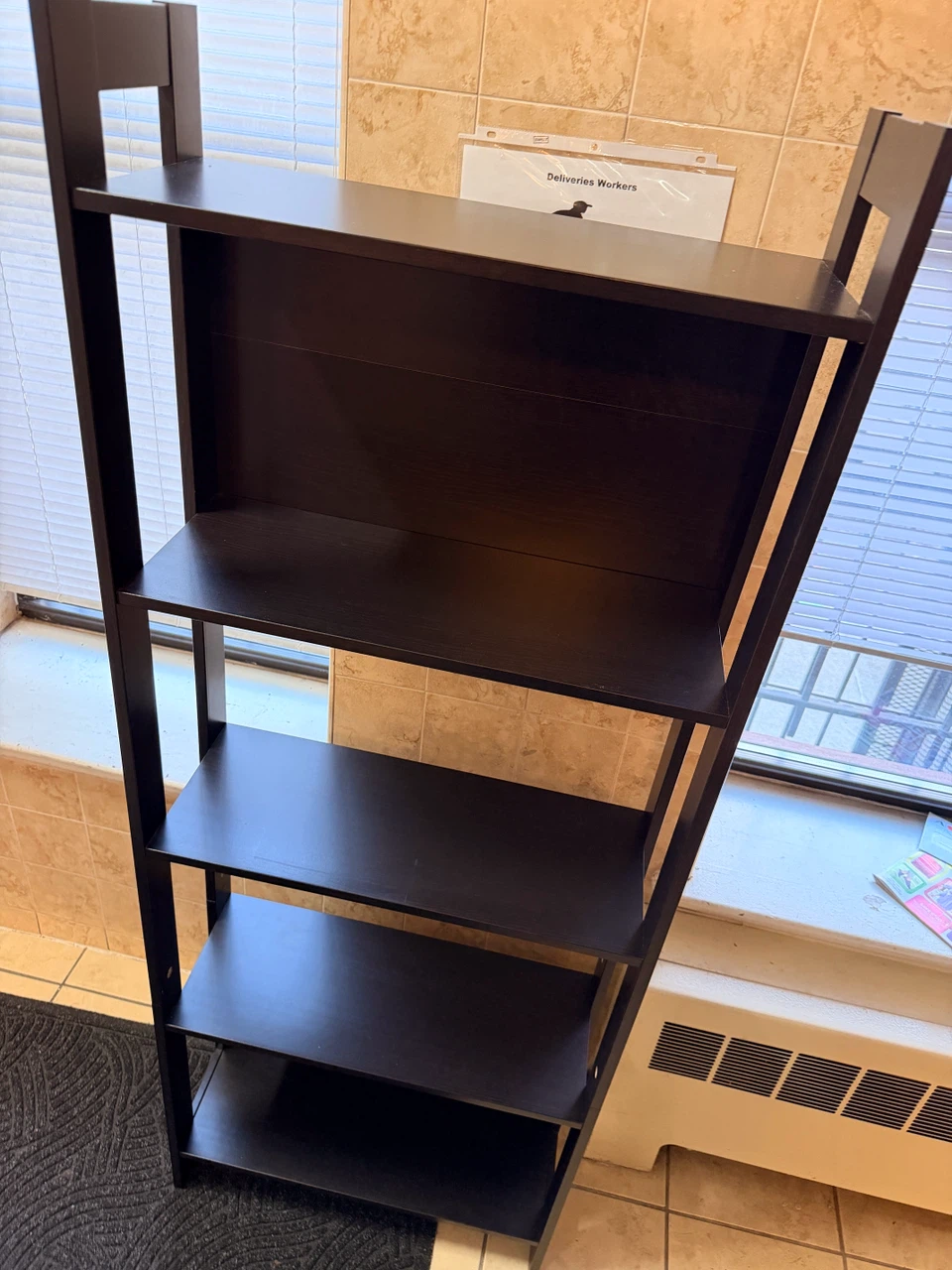Dark Brown Ladder Bookshelf