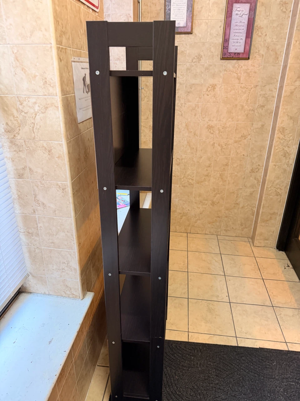 Dark Brown Ladder Bookshelf - photo 2