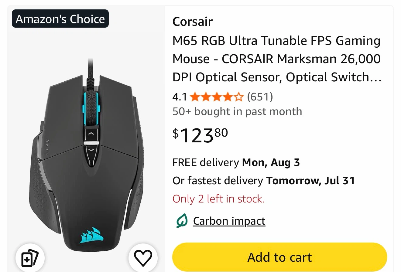 Corsair M65 RGB Ultra Gaming Mouse