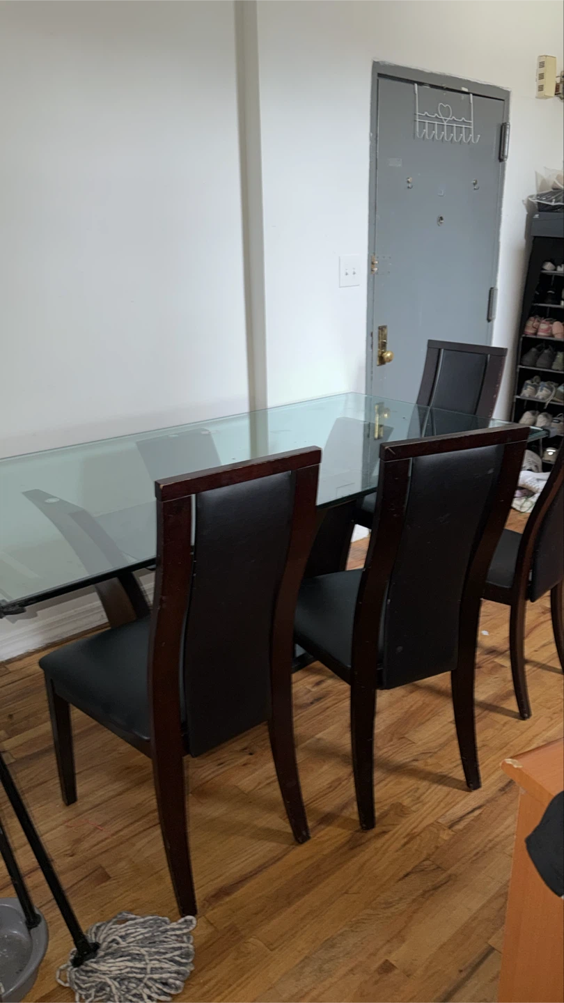 Glass Top Dining Table with 4 Chairs - photo 2