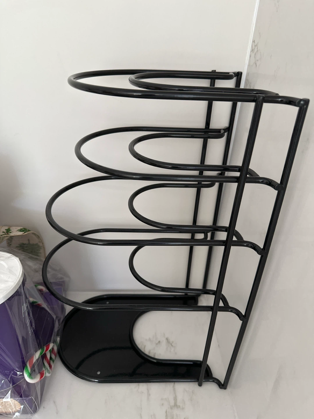 Black Metal Pot Lid and Pan Organizer Rack - photo 3