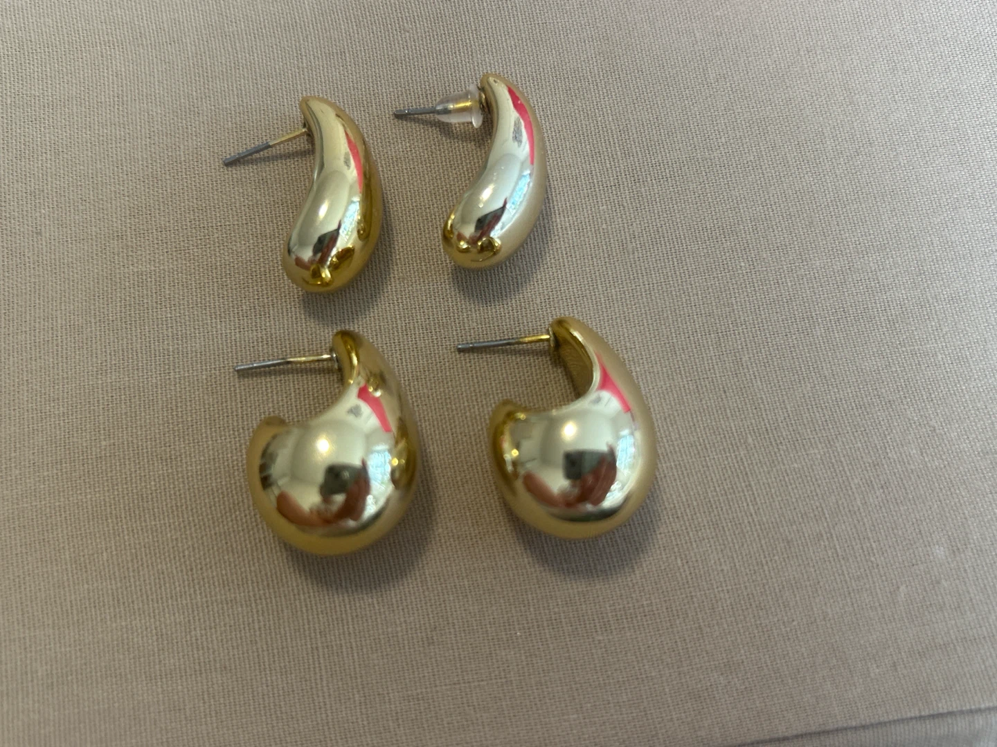 Gold Tone Chunky Hoop Earrings