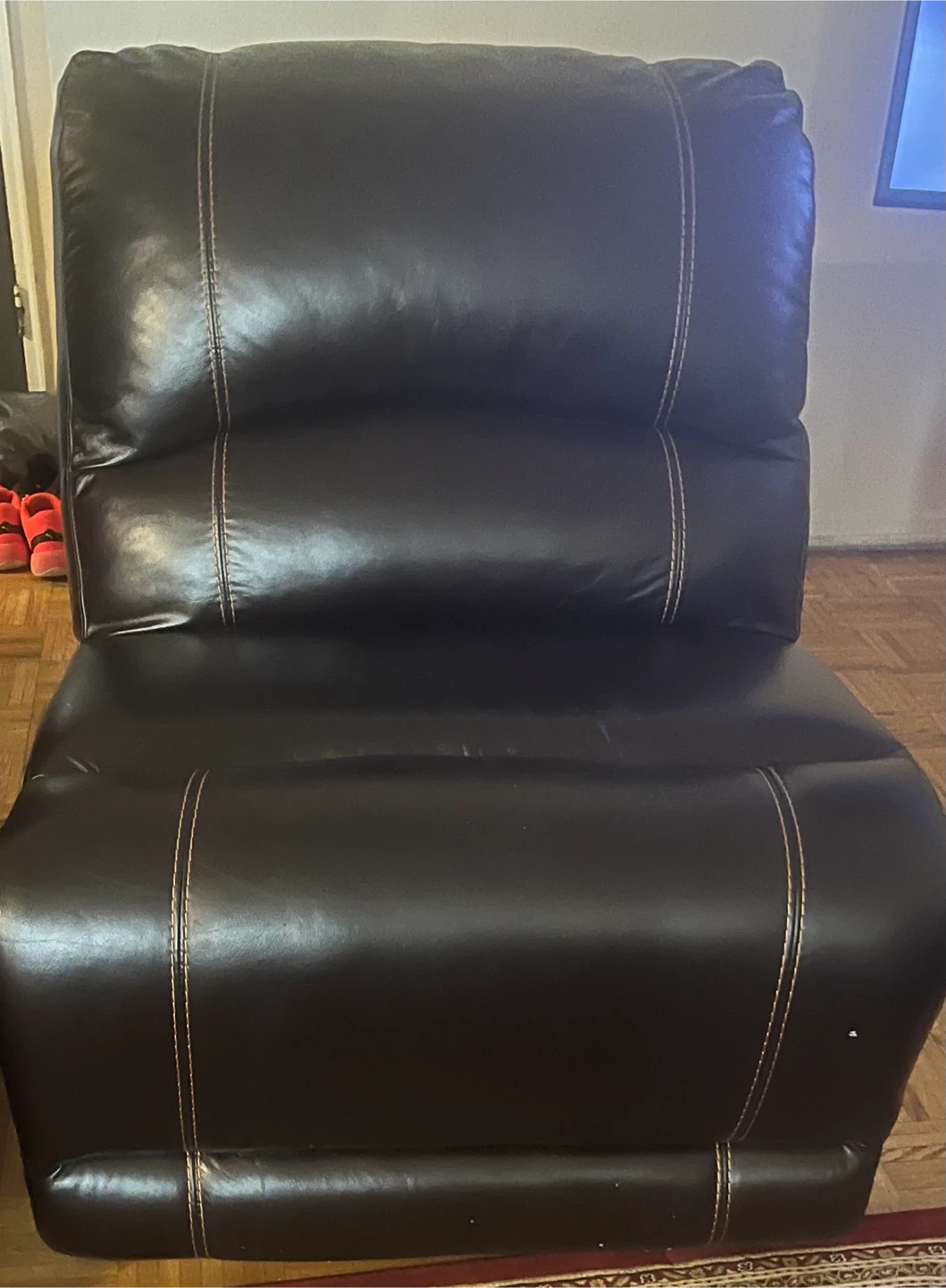 Brown Faux Leather Armchair