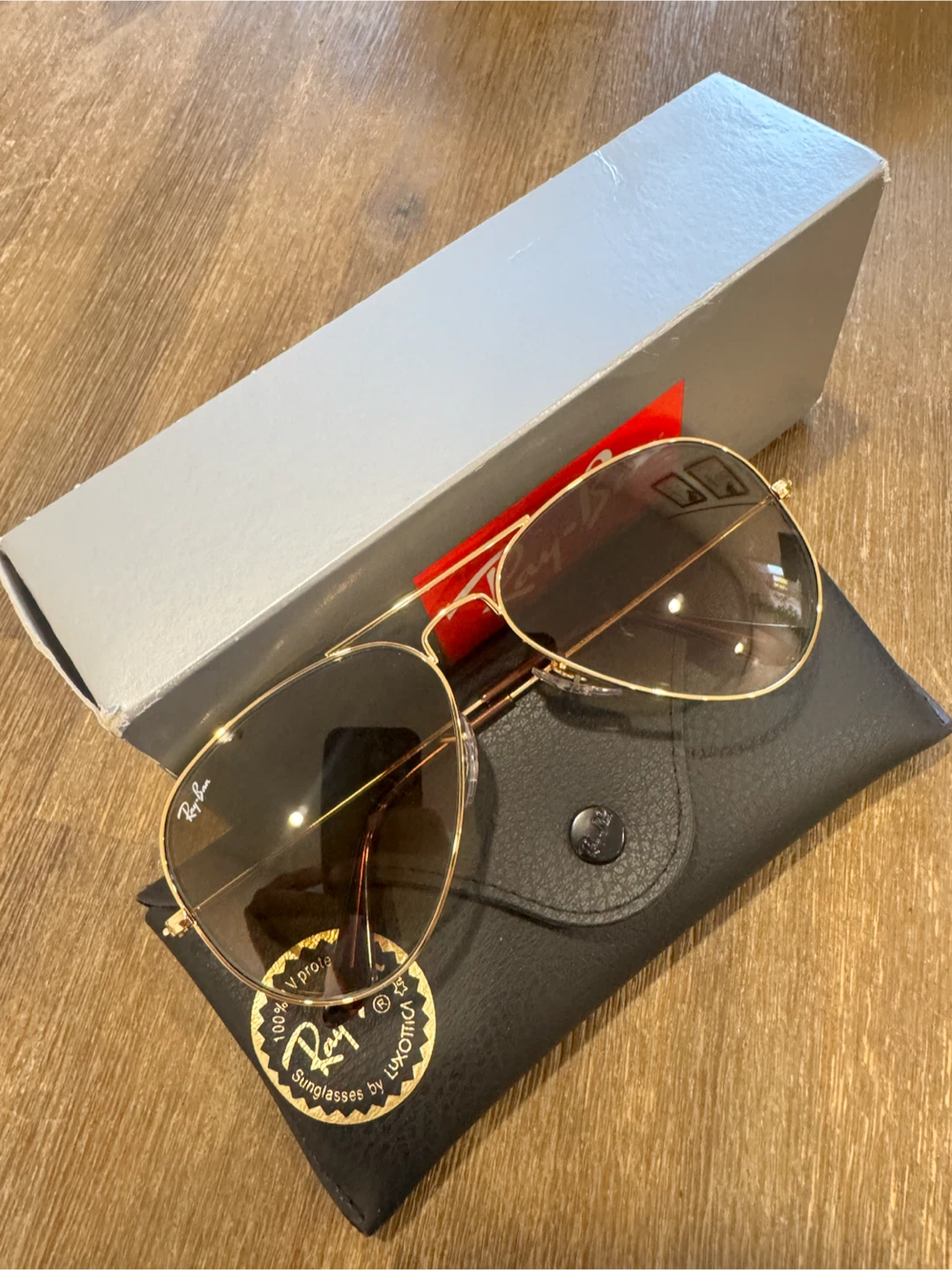 Ray-Ban Aviator Sunglasses Gold Frame Brown Gradient Lenses - photo 3