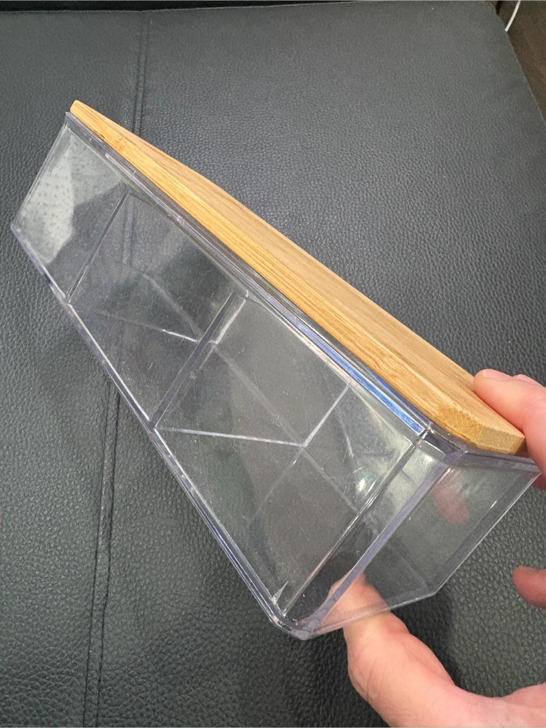Clear Acrylic Organizer with Bamboo Lid - photo 2