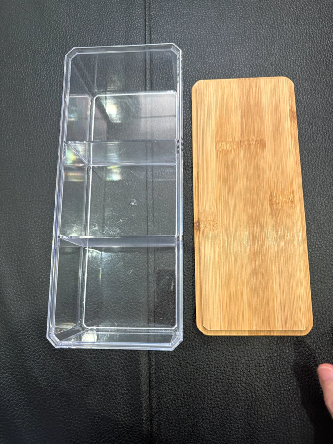 Clear Acrylic Organizer with Bamboo Lid - photo 3