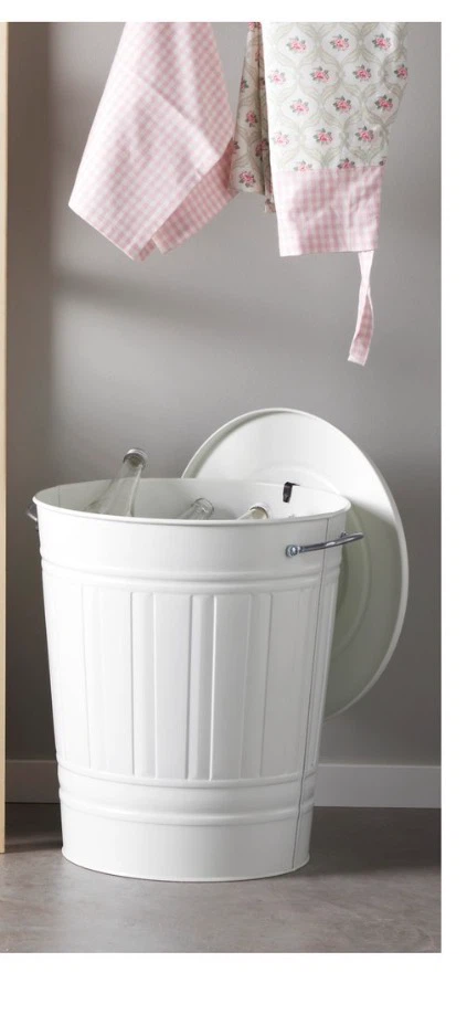 IKEA KNODD Bin with Lid, White, 11 Gallon
