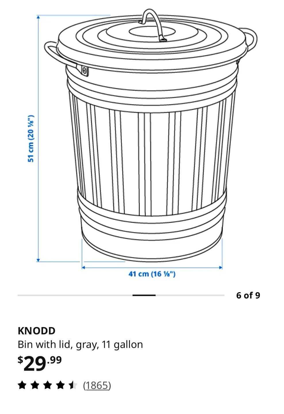 IKEA KNODD Bin with Lid, White, 11 Gallon - photo 2
