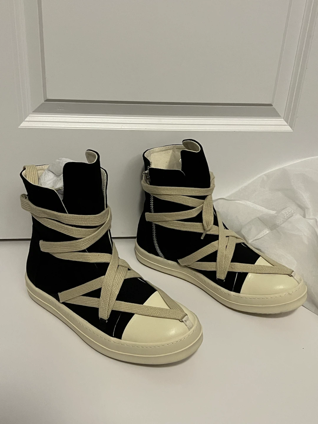 Black Canvas High-Top Sneakers
