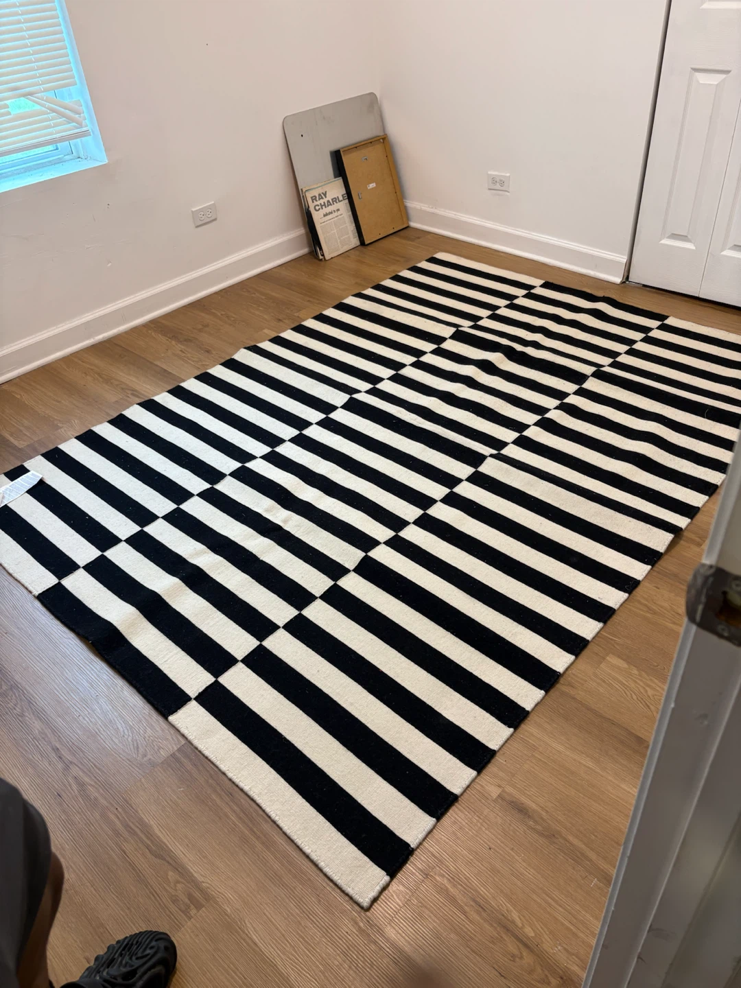 IKEA STOCKHOLM Rug, Black/Off-White, 5'7" x7'10"
