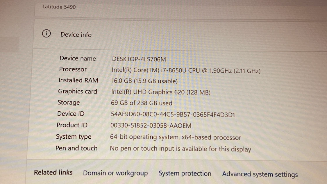 Dell Latitude 5490 Laptop - photo 4