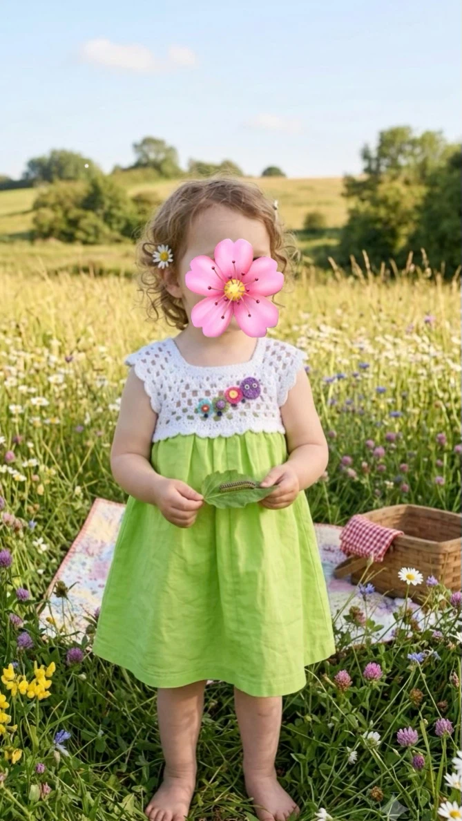 Crocheted Top Dress for girls 1-2 years old