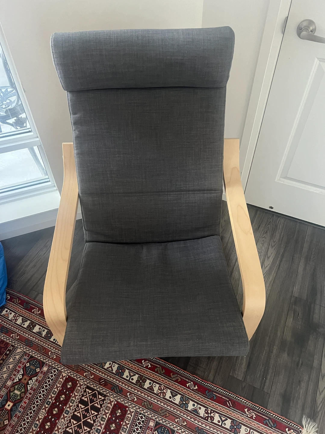 IKEA Armchair Dark Grey + matching footstool