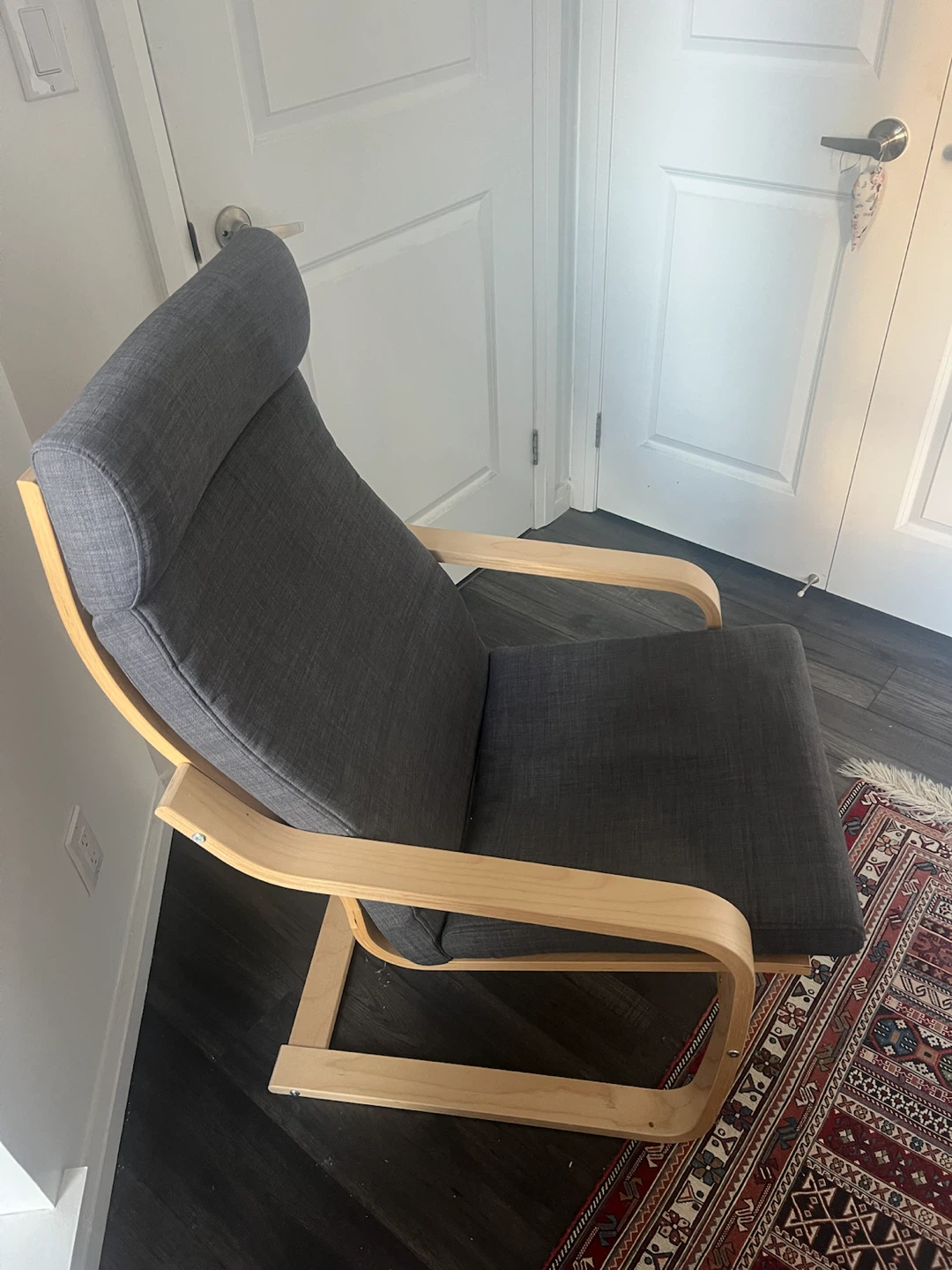 IKEA Armchair Dark Grey + matching footstool - photo 2