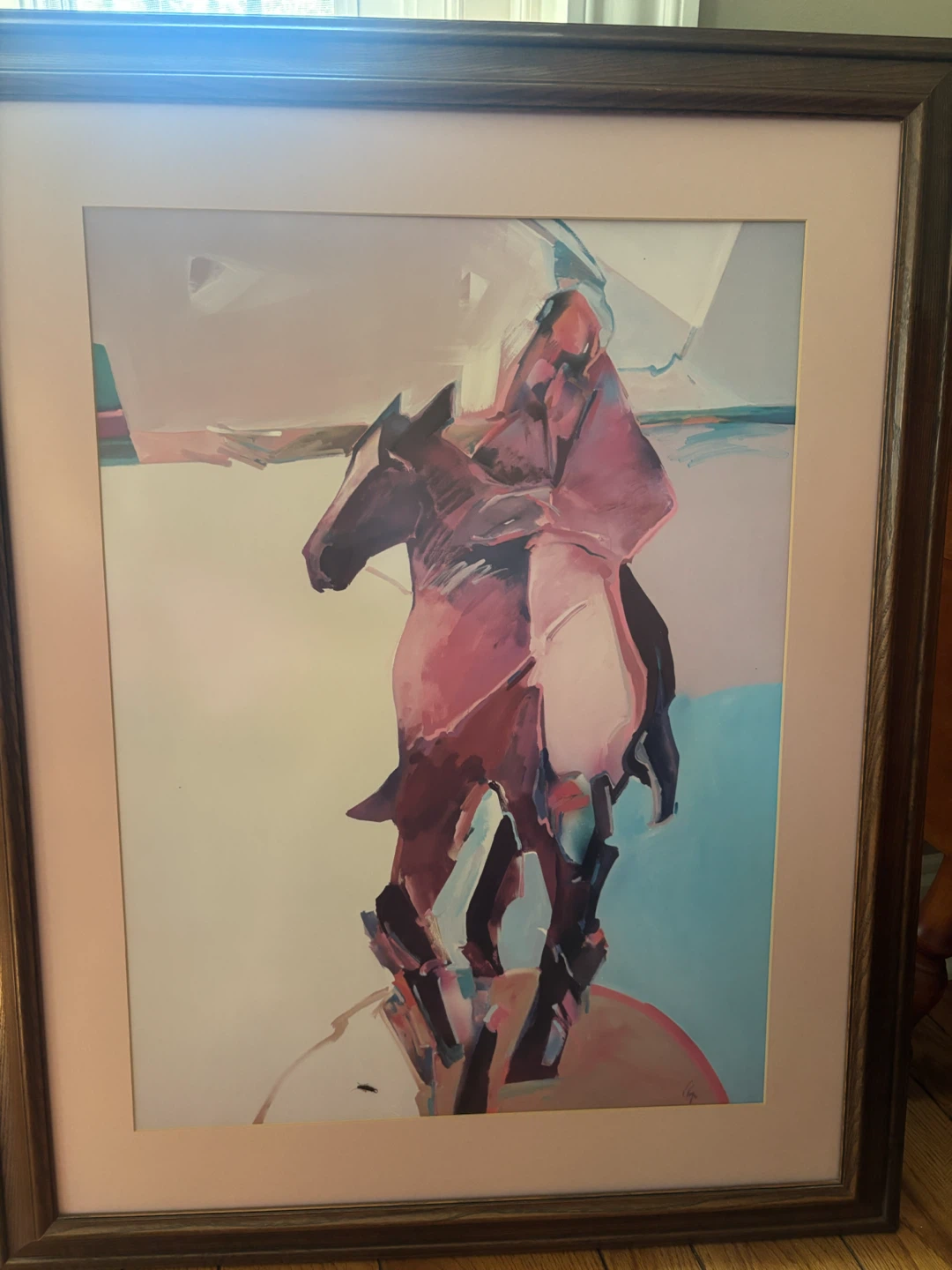 Framed Abstract Art Print - Horse Rider