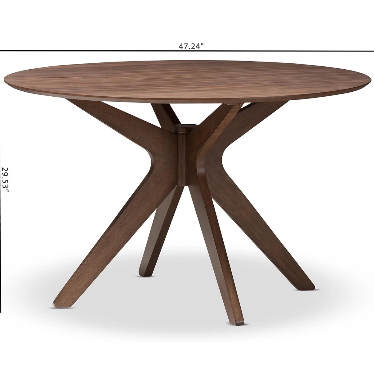 Baxton Studio Monte Walnut Round Dining Table - photo 2