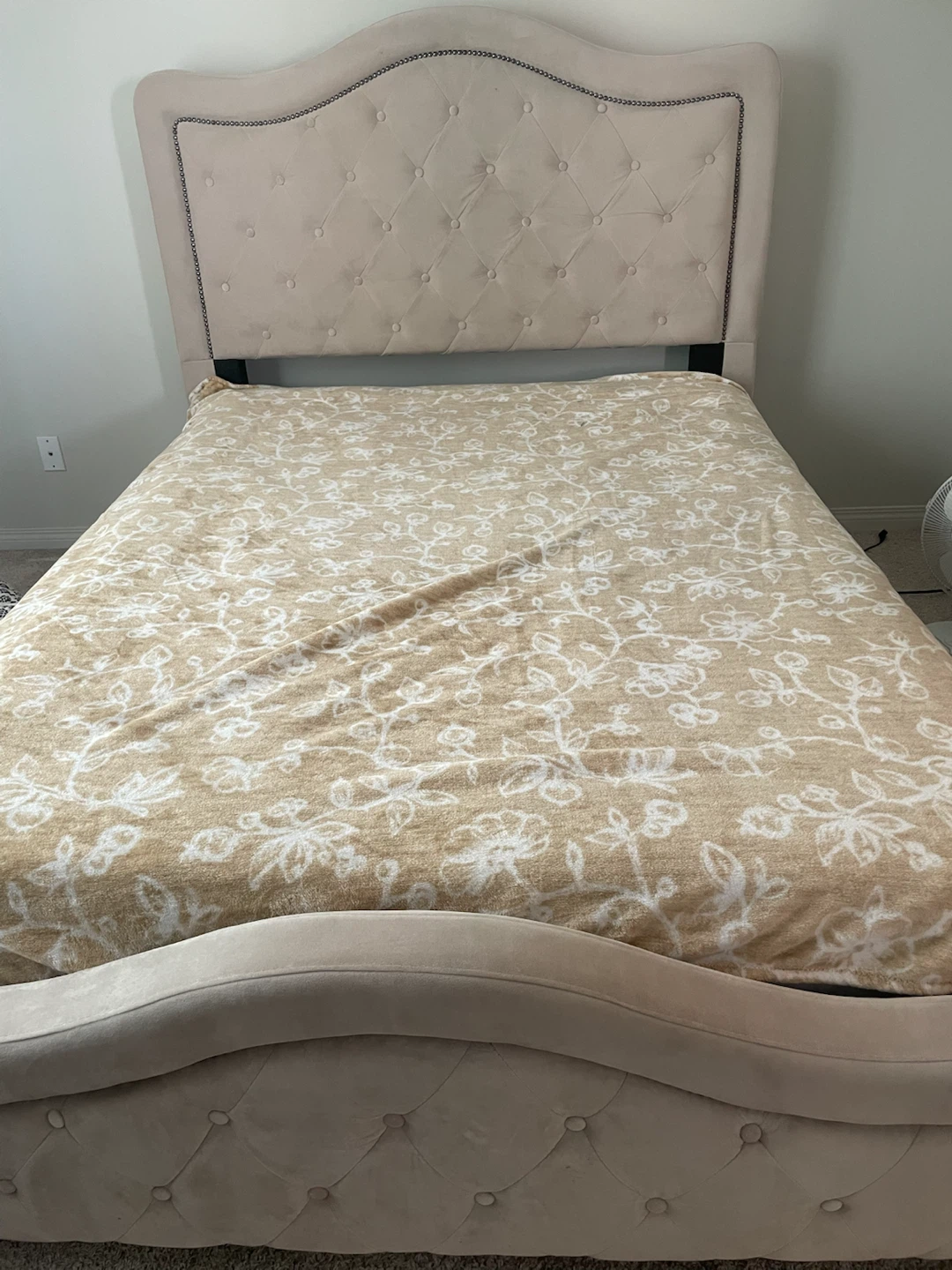 Queen Beige Tufted Headboard
