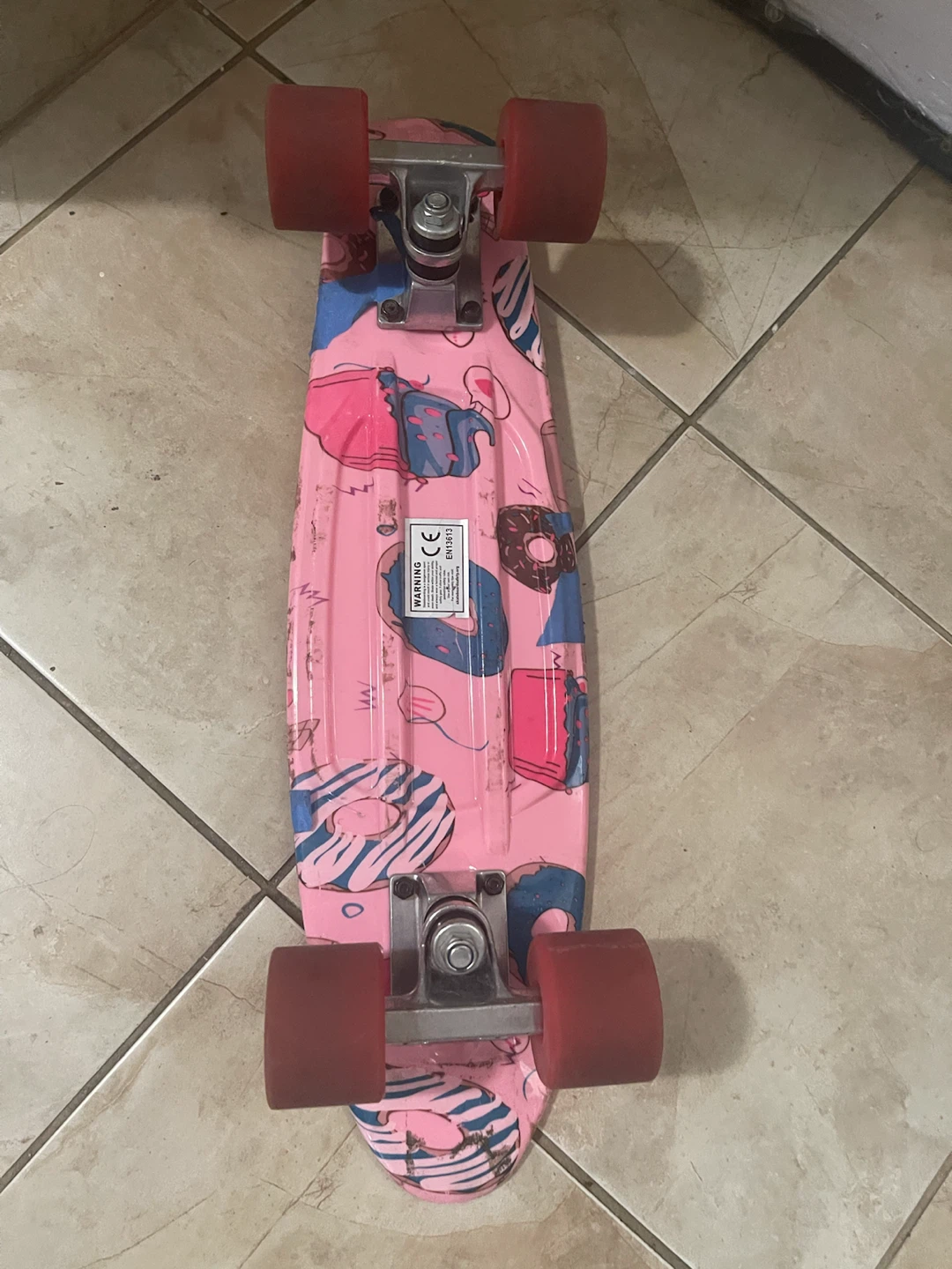 Pink Skateboard with Donut Design - photo 2