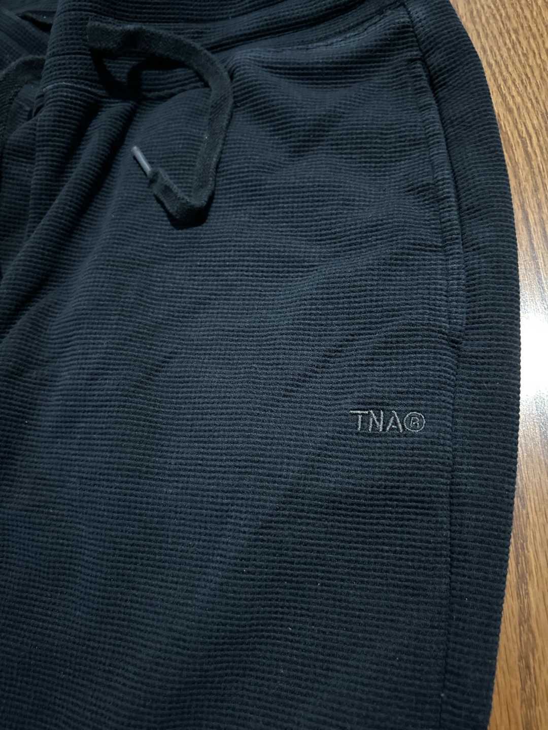 TNA Black Waffle Knit Joggers Size S - photo 2