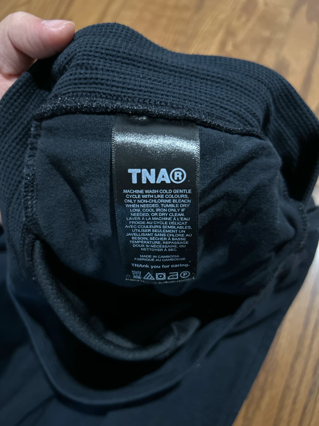 TNA Black Waffle Knit Joggers Size S - photo 3