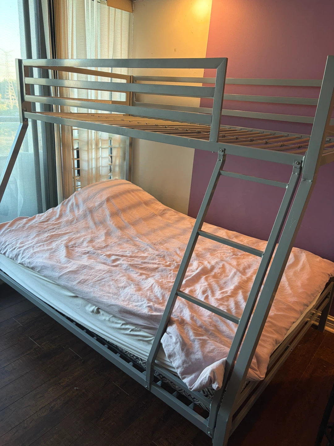 Grey Metal Bunk Bed Frame