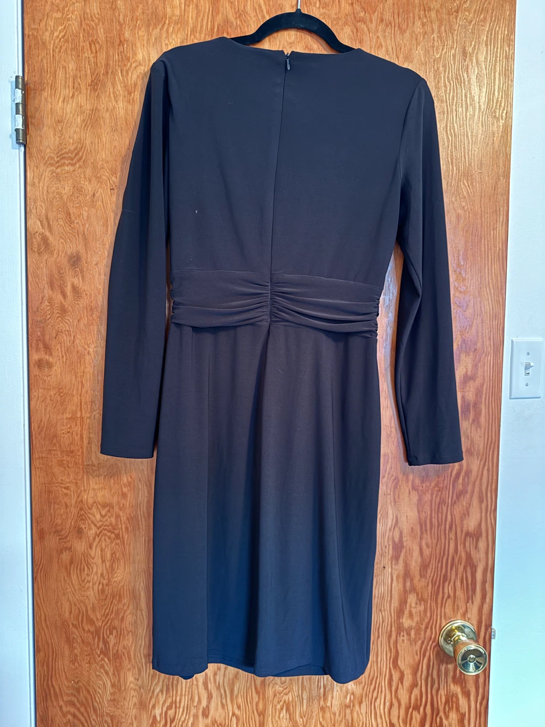 Chaps Black V-Neck Ruched Dress - photo 2
