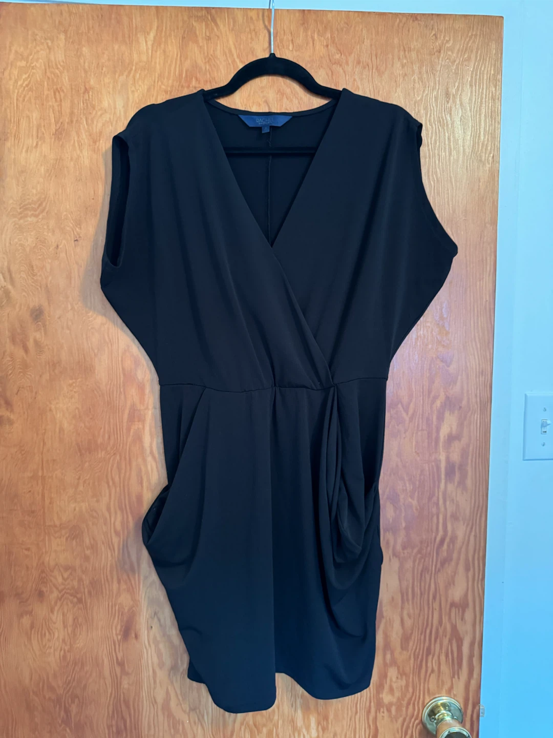 Vince Camuto Black Cap Sleeve Wrap Dress