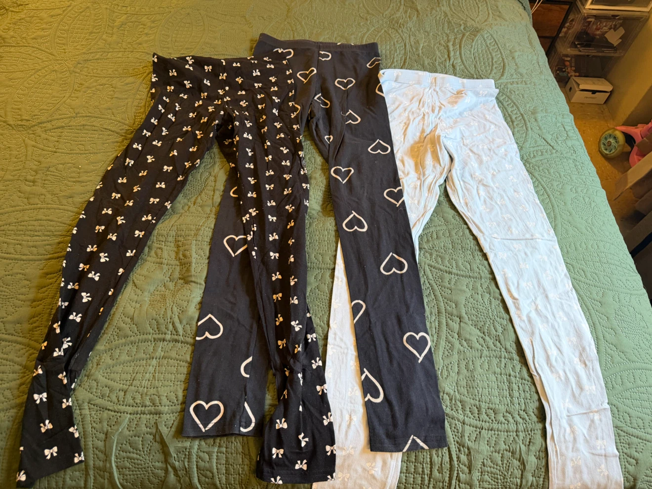 Old Navy Girls Leggings XXL Set of 3 Hearts & Bows - photo 2