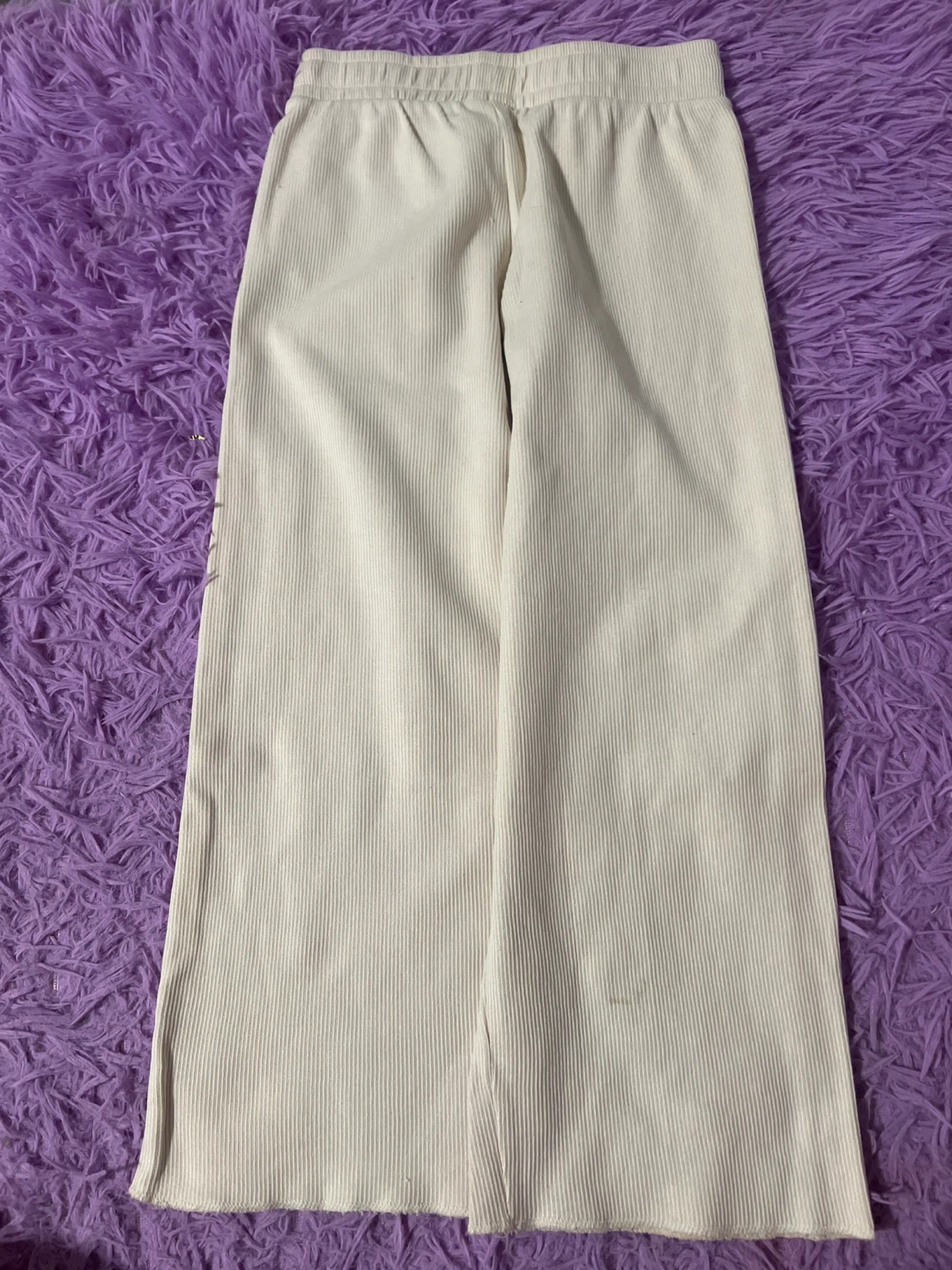 ZARA Wide Leg Ribbed Pants Cream Size 6 - photo 5