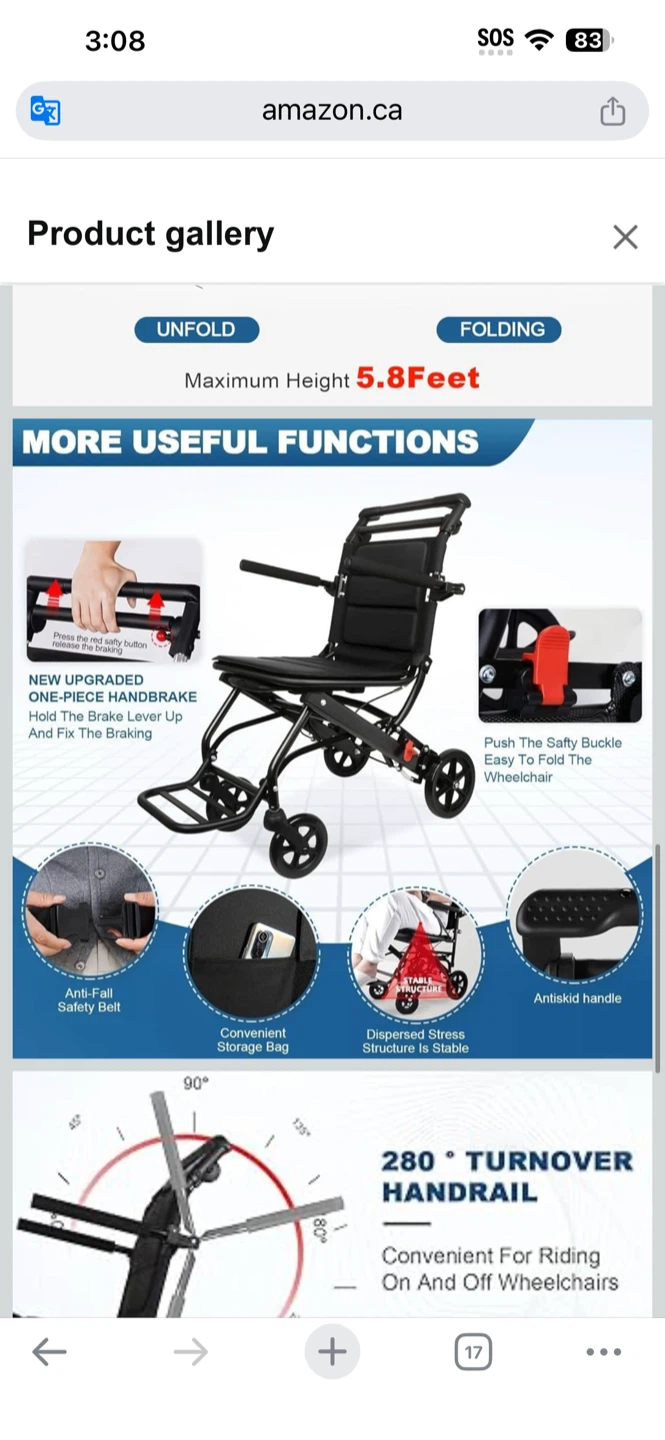 Lightweight Wheelchair, Transport Wheelchair Lightweight Foldabl - photo 5