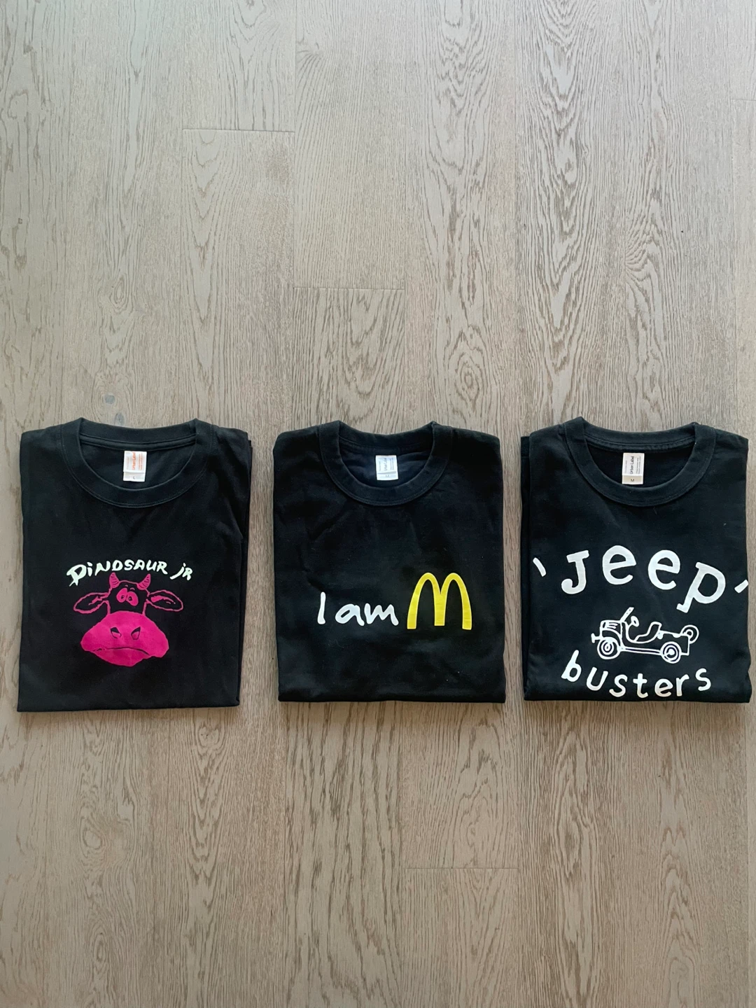 $10 for 3 Black T-Shirts: Dinosaur Jr., McDonald's, Jeep