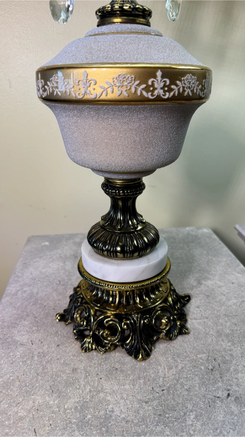Vintage Crystal Accent Table Lamps - Pair - photo 3