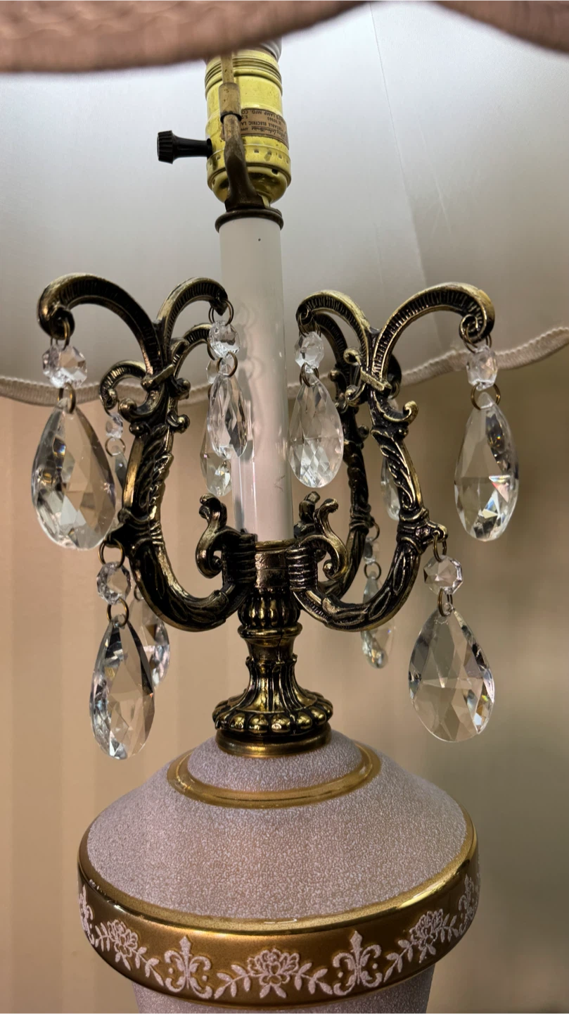 Vintage Crystal Accent Table Lamps - Pair - photo 4