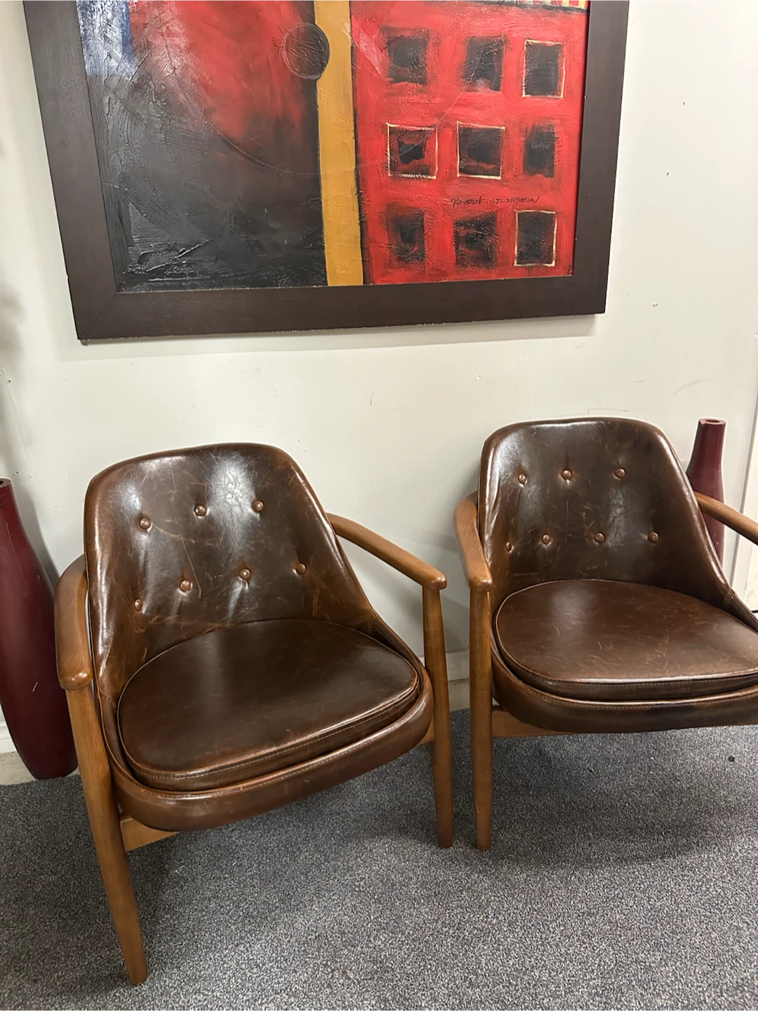 Set of 4 Gorgeous Leather Chairs - photo 2