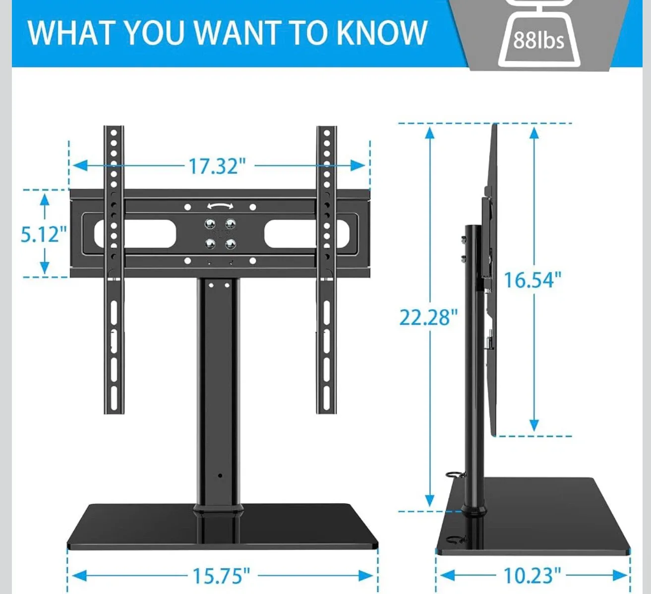 Universal TV Stand - JUSTSTONE Table Top TV Stand for 32-55 - photo 5