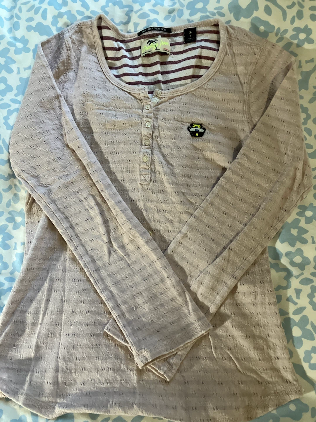 Maison Scotch Long Sleeve Henley Top