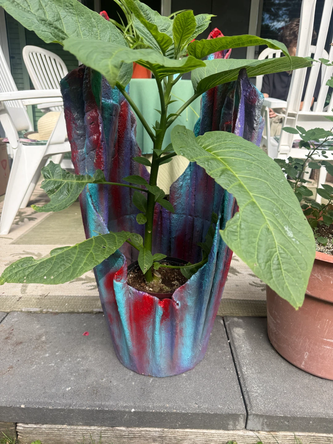 Unique Concrete Planter with Plant - photo 2