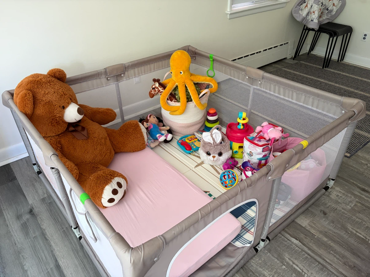 UANLAUO Playpen with Mat and Handles - photo 2