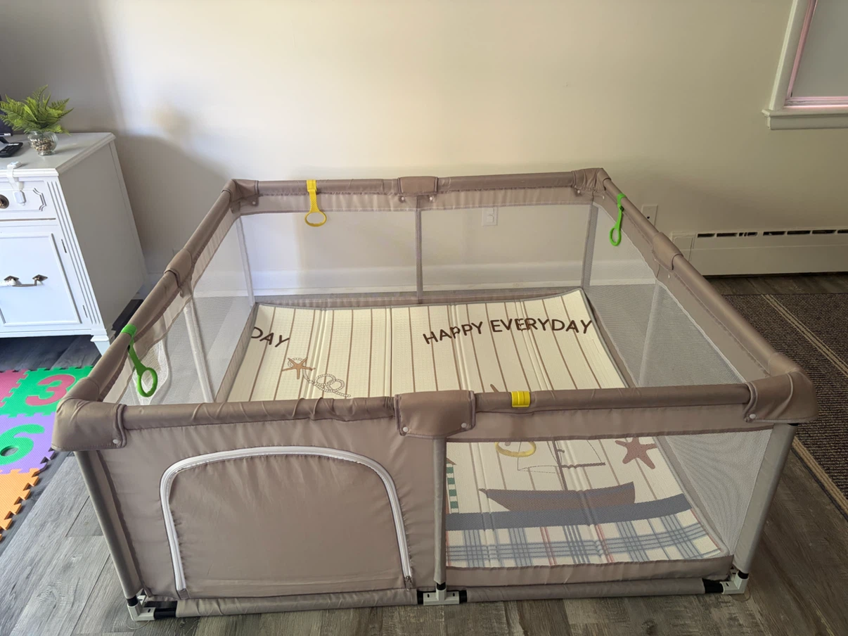 UANLAUO Playpen with Mat and Handles - photo 5