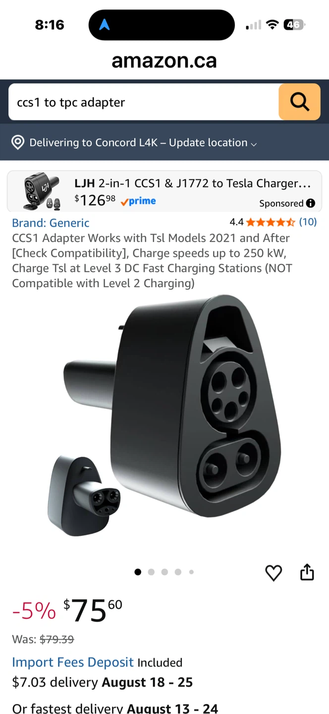 CCS1 to TPC Adapter for Tesla