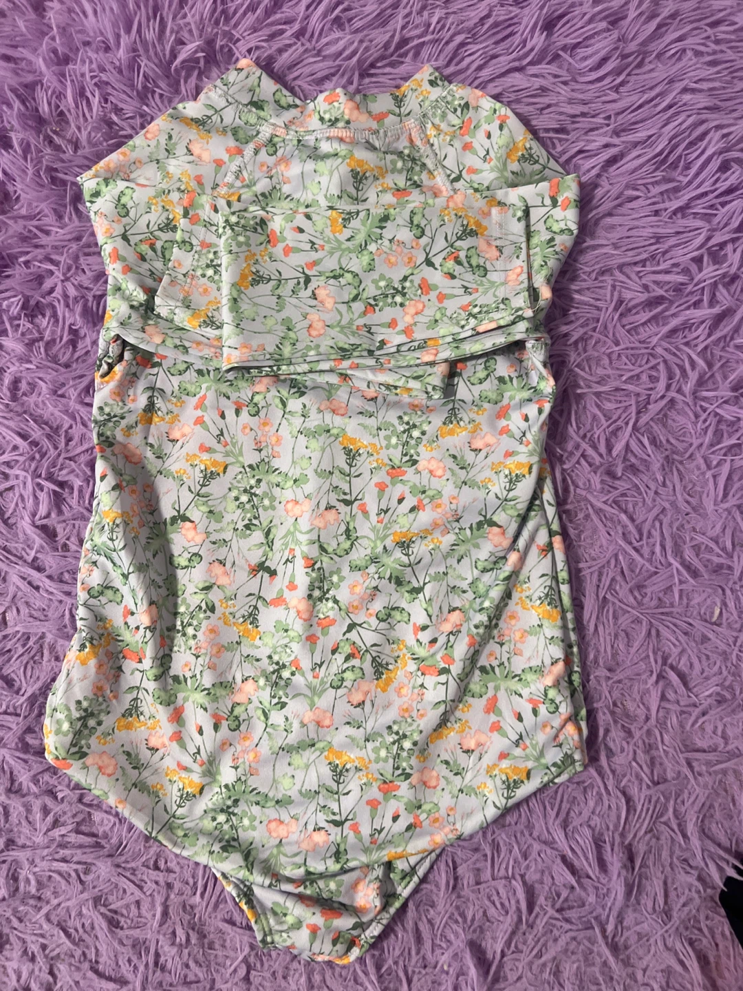 Vince Camuto Floral Rash Guard Swimsuit Size 12 - photo 3