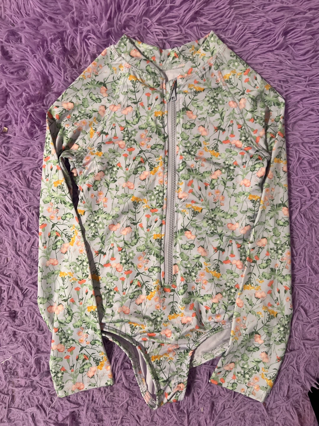 Vince Camuto Floral Rash Guard Swimsuit Size 12 - photo 2