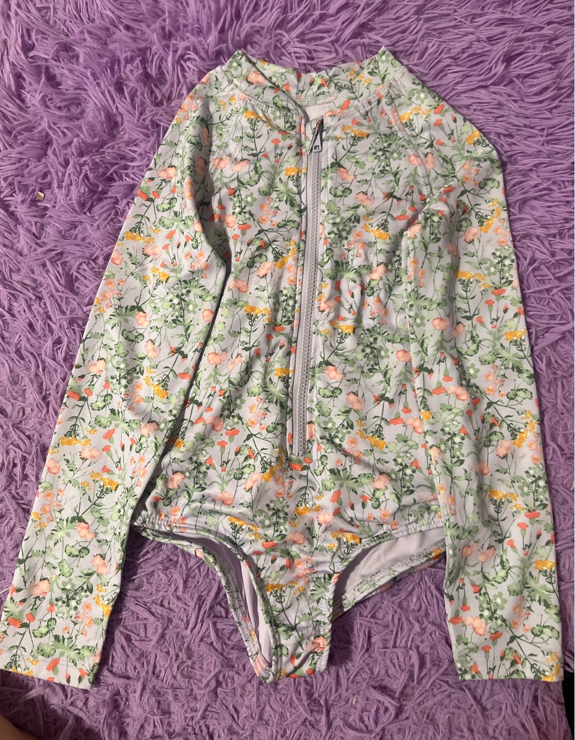 Vince Camuto Floral Rash Guard Swimsuit Size 12