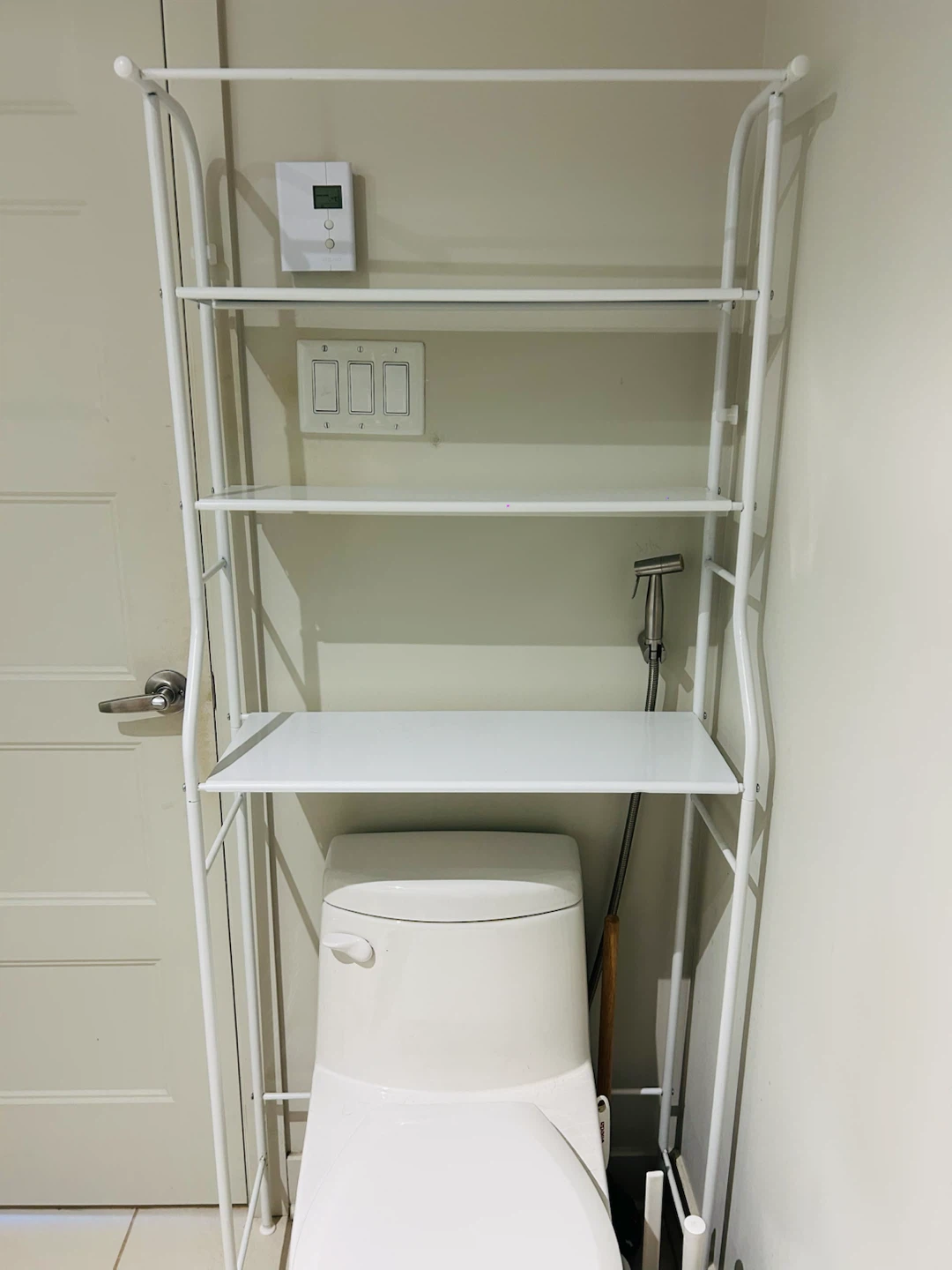 White Over-the-Toilet Shelf Unit