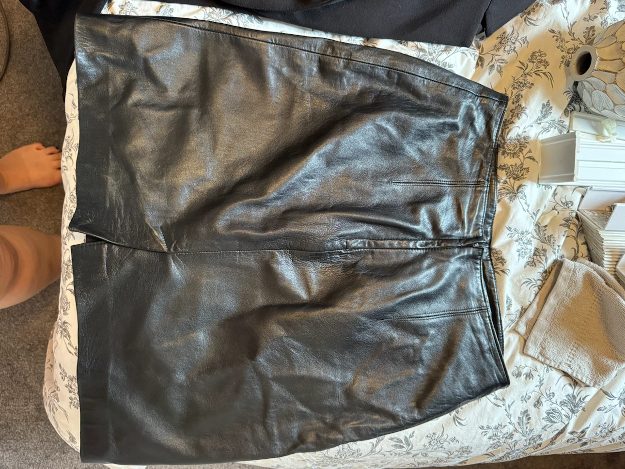 Black Leather Skirt L - photo 2
