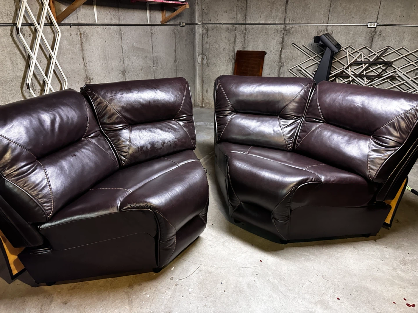 Dark Brown Leather Sectional Sofa Chairs