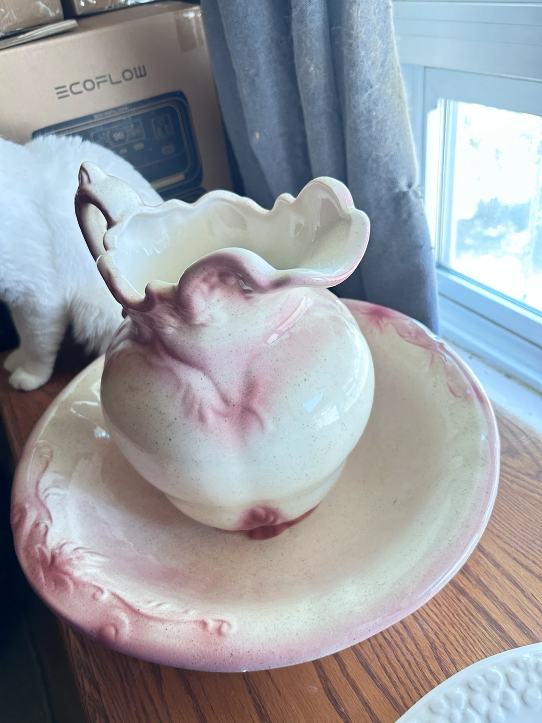 Vintage Ceramic Pitcher and Bowl Set