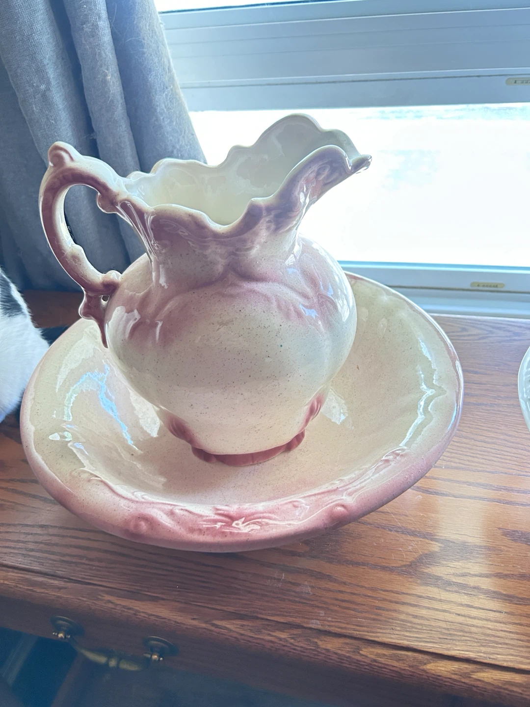 Vintage Ceramic Pitcher and Bowl Set - photo 2