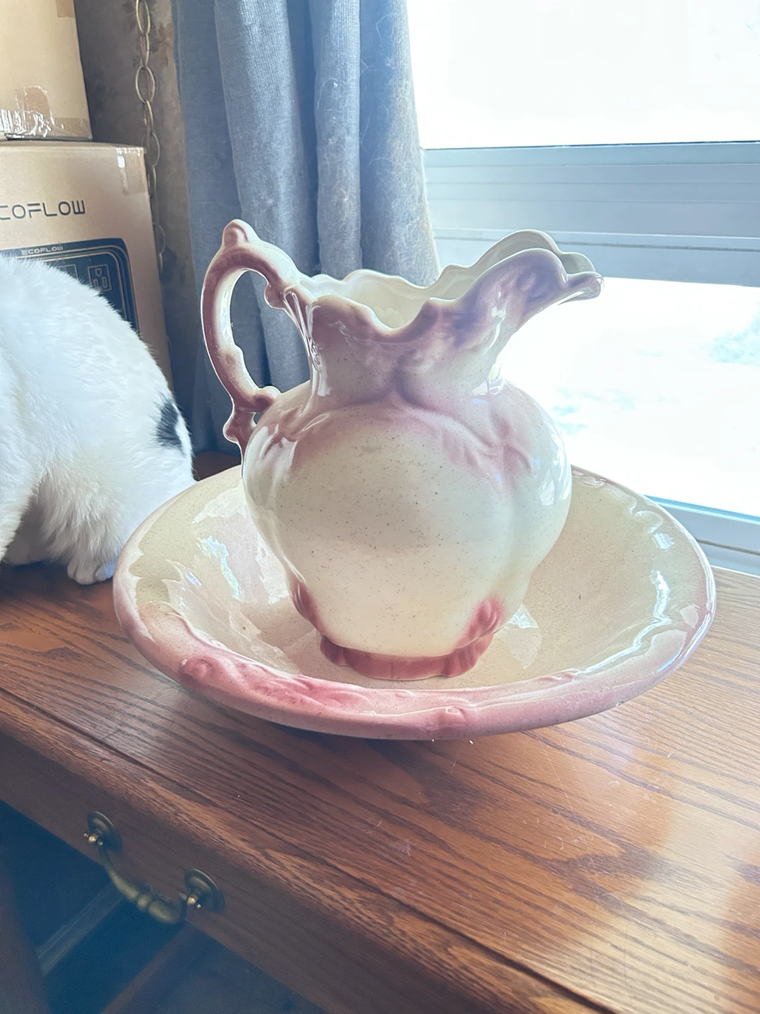 Vintage Ceramic Pitcher and Bowl Set - photo 3