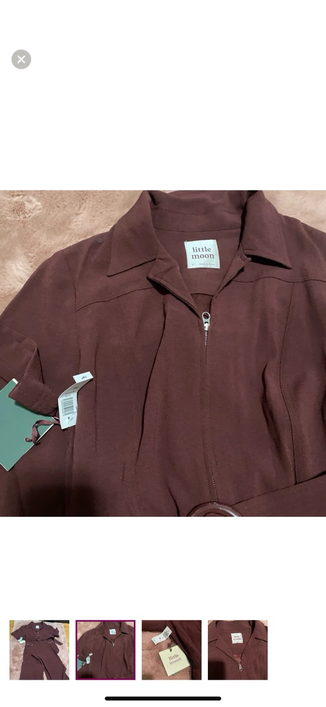 Little Moon Burgundy Jumpsuit - Medium